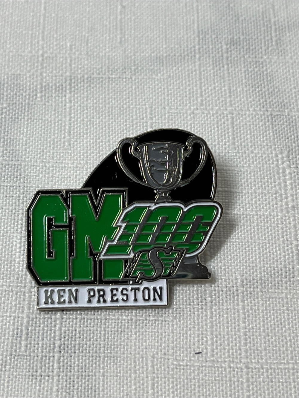 Vintage Saskatchewan Roughriders 100 Anniversary Lapel Pin
Ken Preston